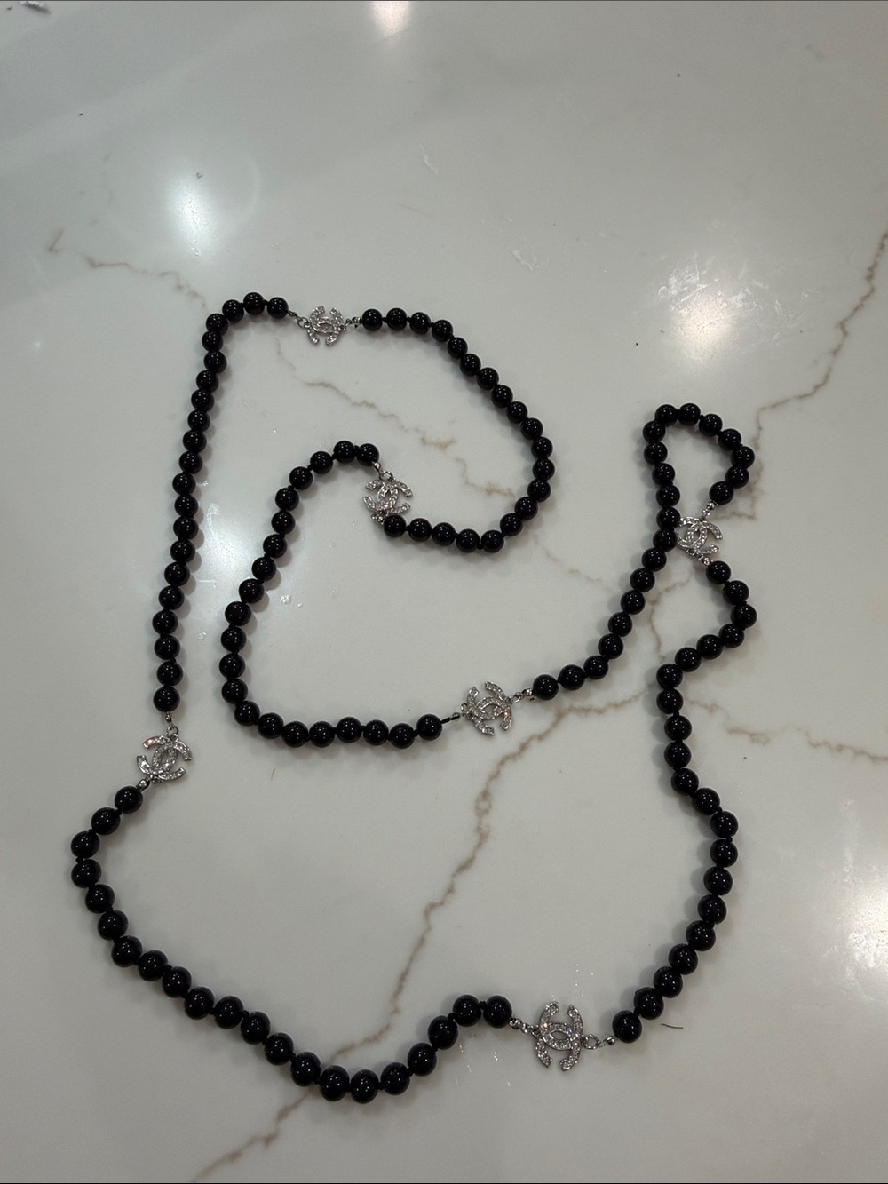Beads & CZs. 31” necklace